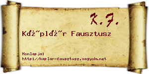 Káplár Fausztusz névjegykártya